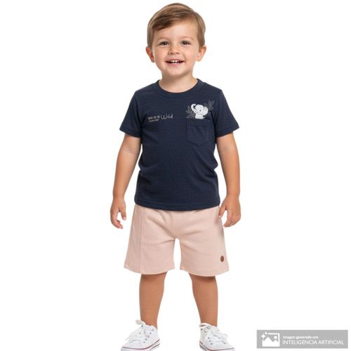 Conjunto bicolor estampado para bebé niño