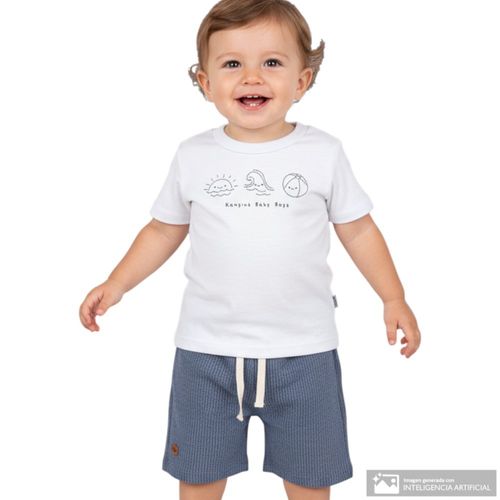 Conjunto bicolor estampado para bebé niño