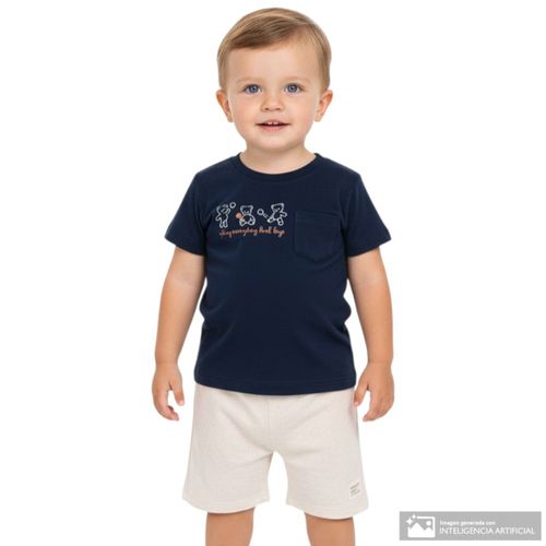 Conjunto bicolor estampado para bebé niño