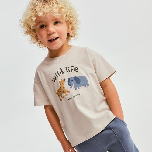 Camiseta beige estampada para bebé niño