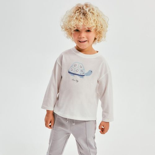 Camiseta blanca estampada para bebé niño