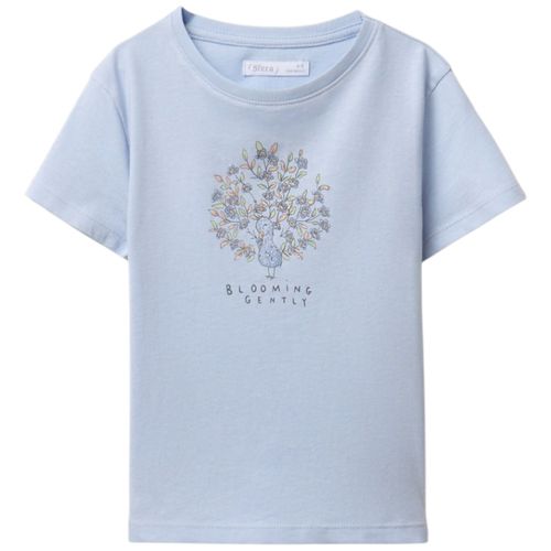 Camiseta celeste estampada para niña