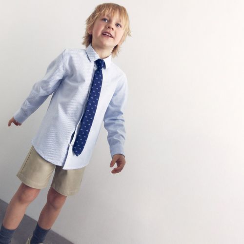 Camisa bicolor rayada para niño