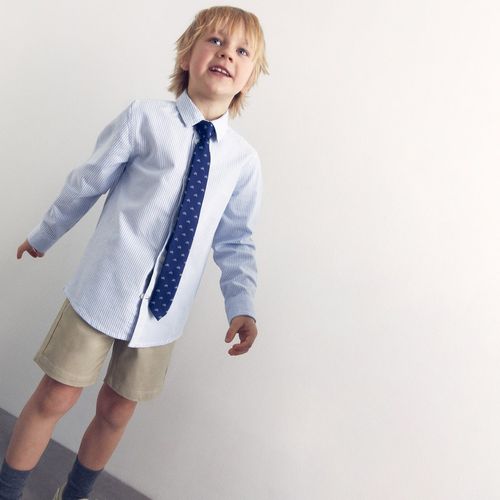 Camisa bicolor rayada para niño