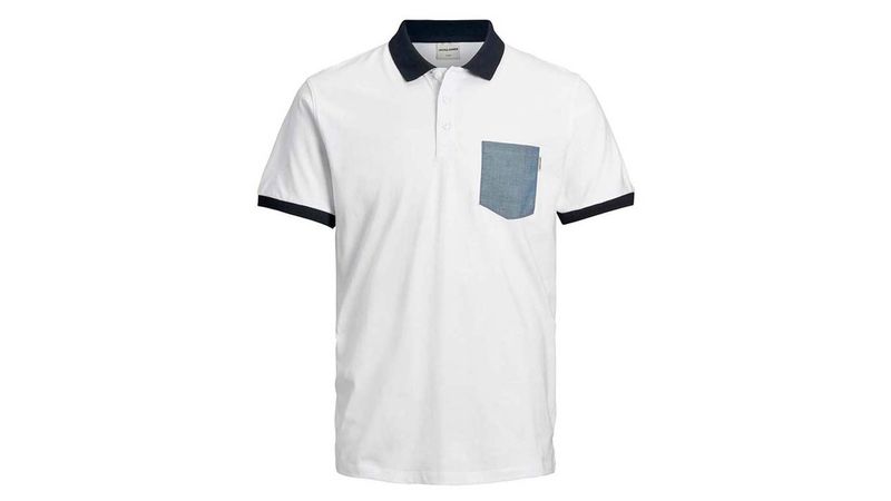 camisa tipo polo blanca