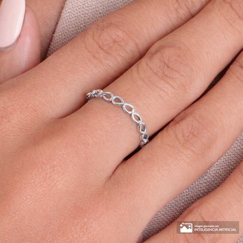 Anillo de infinitos de plata para mujer talla 7