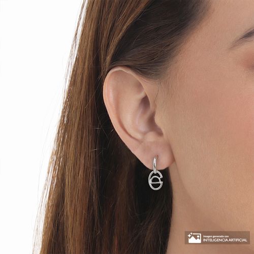 Aretes largos de plata para mujer