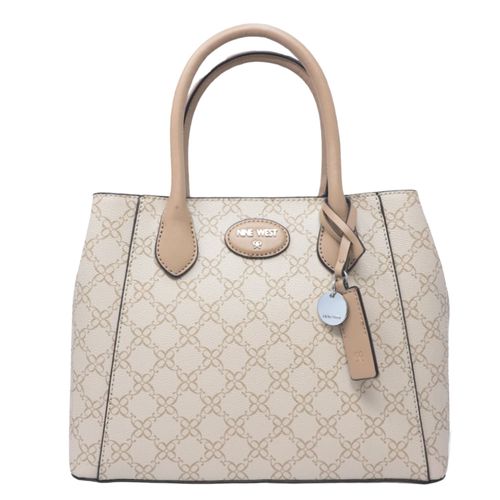 Cartera satchel Nine West Adeline color café para mujer