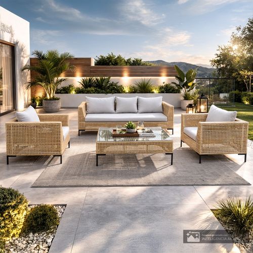 Sala 3-1-1 con mesa para exteriores