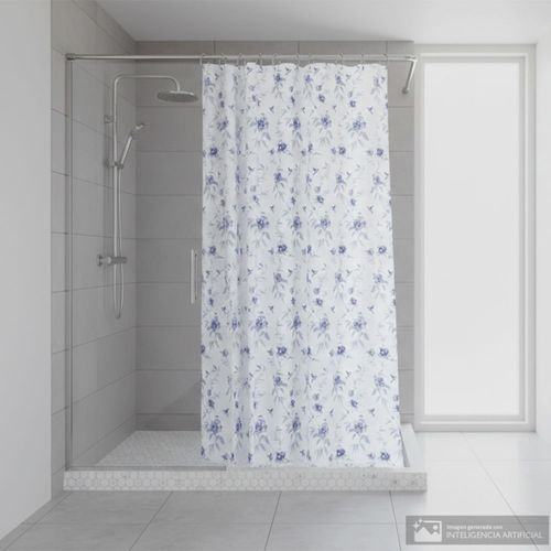 Cortina de poliéster estampado para baño 178x183 cm