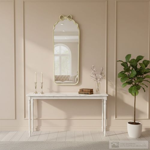 Espejo ovalado metalico con chonga 40x100cm