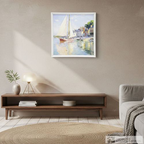 Cuadro decorativo velero 39.5x39.5 cm