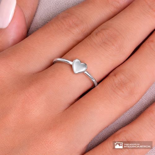 Anillo de corazón de plata para mujer