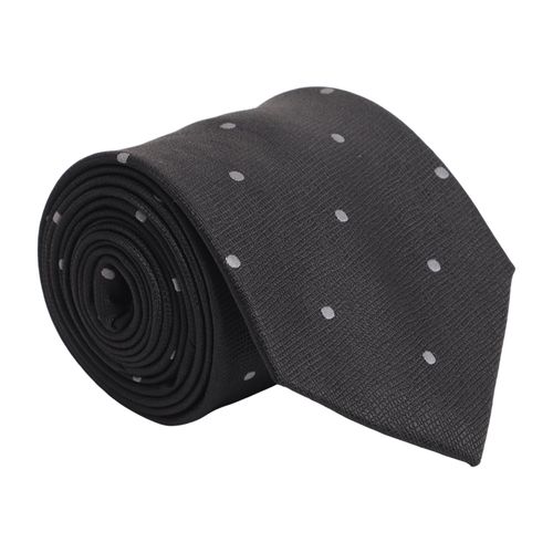 Corbata PuroEGO color negra con diseño de puntos para hombre