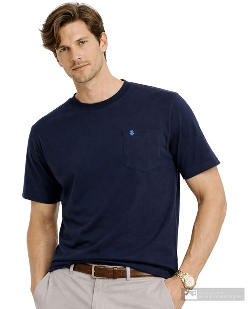 Camiseta básica Izod regular fit azul navy para hombre
