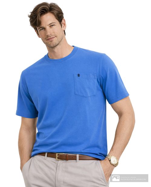 Camiseta básica Izod regular fit azul para hombre