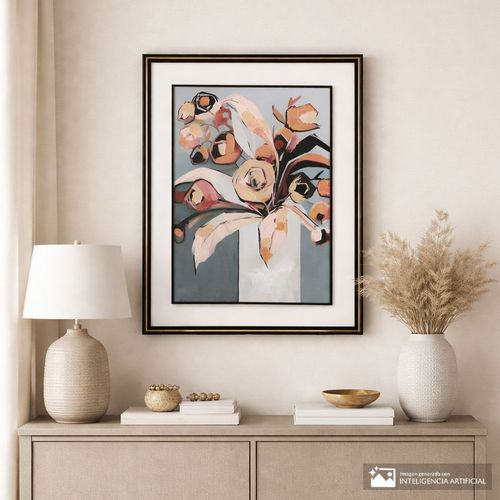 Cuadro decorativo flores abstractas 58x78 cm