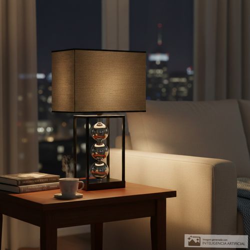 Lámpara de mesa con esferas plateadas 55x24 cm