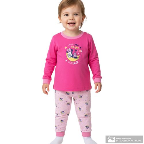 Pijama bicolor con estampado de Minnie Mouse para bebé niña