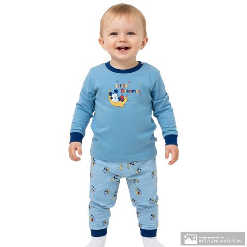 Pijama bicolor con estampado de Mickey para bebé niño