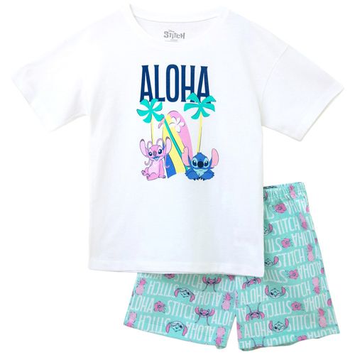 Pijama bicolor con estampado de Stitch para niña