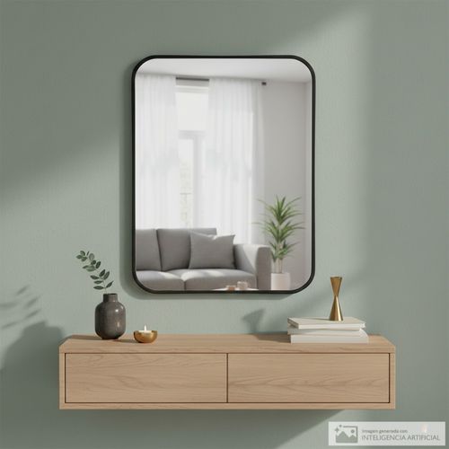 Espejo rectangular con marco dorado 60x77 cm