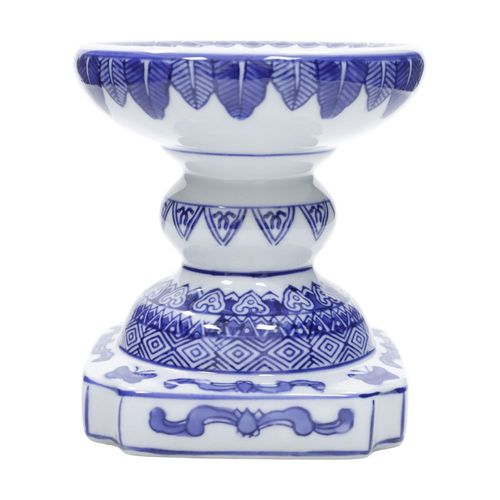 Portavela decorativo de pilar con diseño 12x14 cm