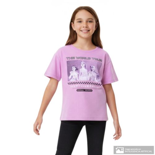 Camiseta morada estampada para niña