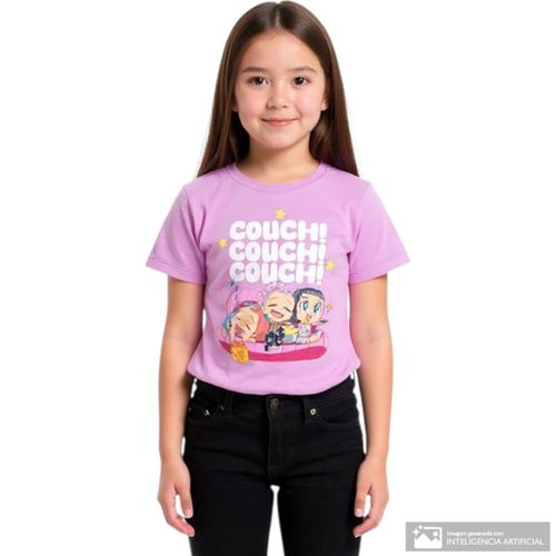 Camiseta morada estampada para niña