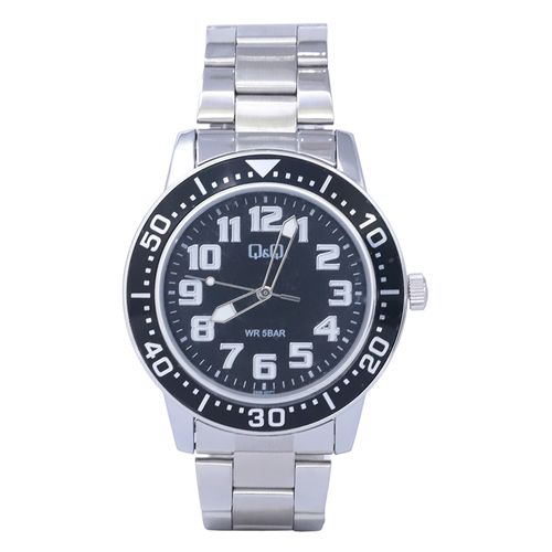 Reloj Q&Q análogo de metal color plateado para hombre