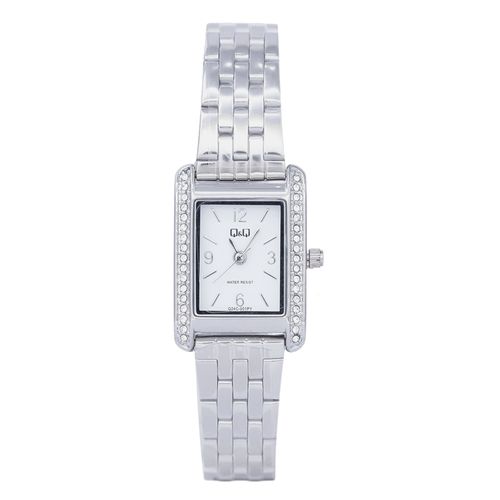 Reloj Q&Q análogo de metal plateado para mujer