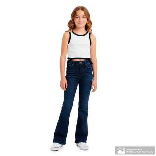 Blusa bicolor sólido para niña