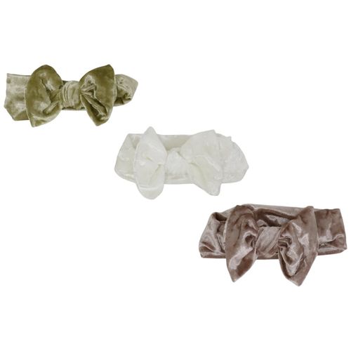 Set de 3 vinchas con lazo multicolor para bebé niña