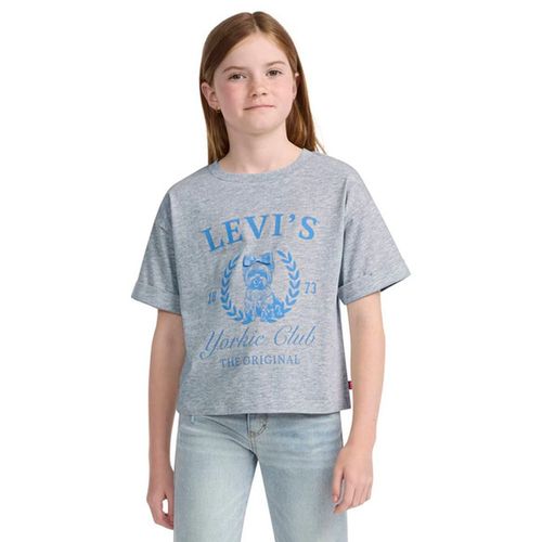 Camiseta gris heather con estampado para niña