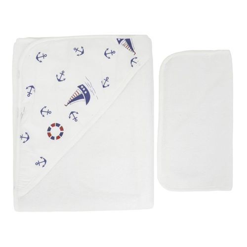 Set de 2 toallas con estampado de barcos para bebé