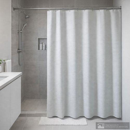 Cortina de poliéster con textura para baño 178x183 cm