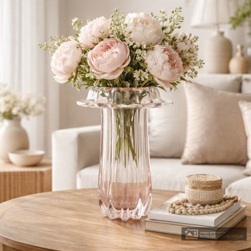 Florero decorativo de vidrio 22x22x34.5 cm