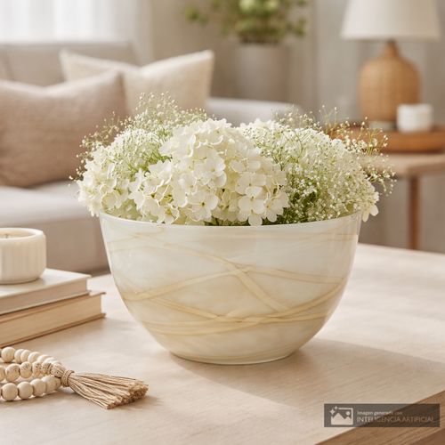 Floreros de vidrio diseño marmoleado 22x15 cm