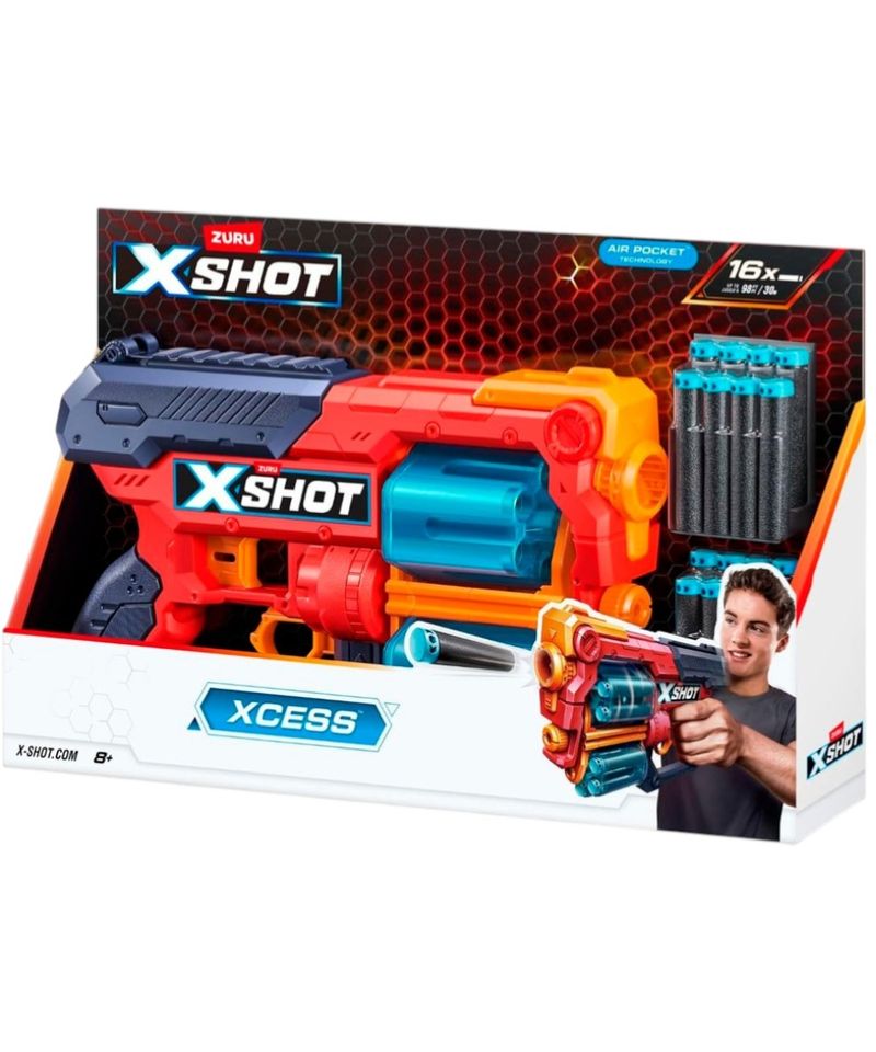 Lanzador de dardos Zuru X-shot Excel Xcess con 16 dardos - Siman
