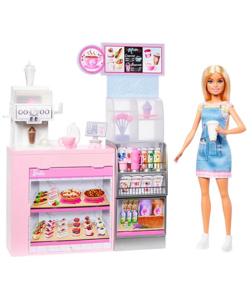 Juego de cafetería Barbie cafetera funcional y más de 10 accesorios