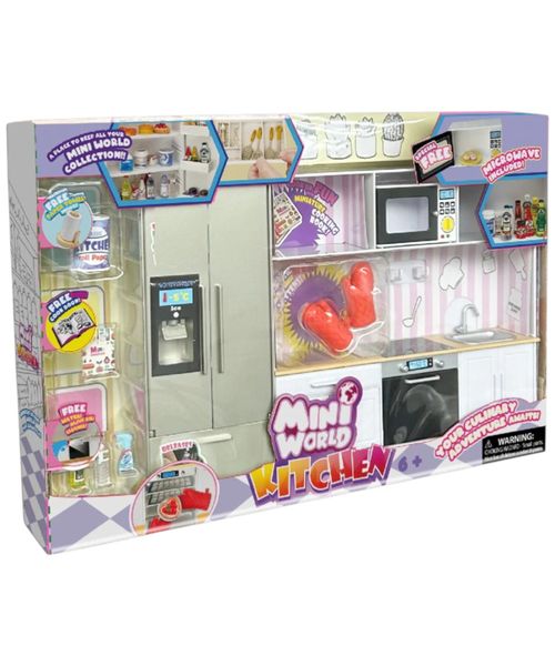 Mini World Kitchen Set Cocina de juguete con accesorios y muebles