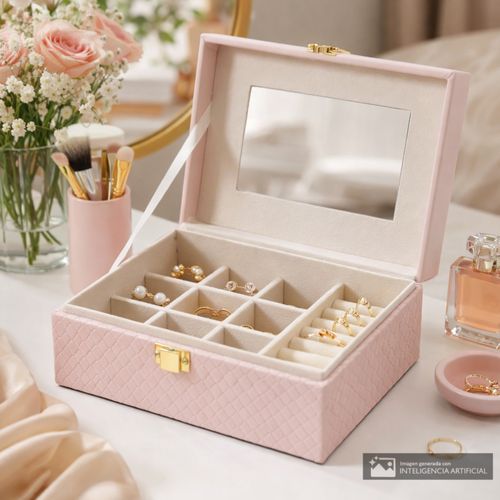 Joyero cuadrado color surtido 20x14x7.5 cm