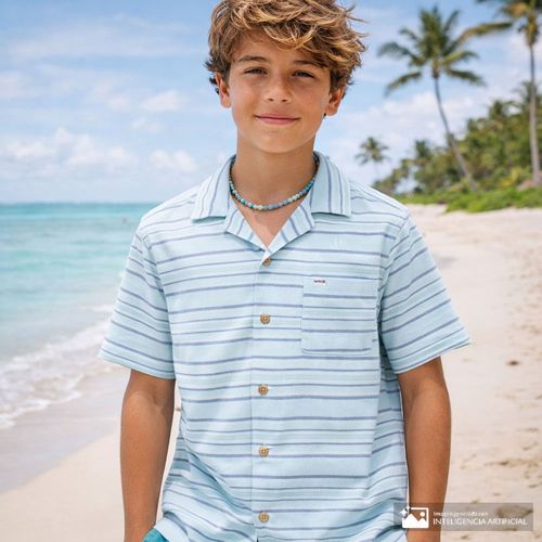 Camisa multicolor rayada Hurley para niño