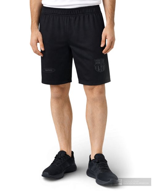 Short deportivo Barcelona negro texturizado con estampado para hombre