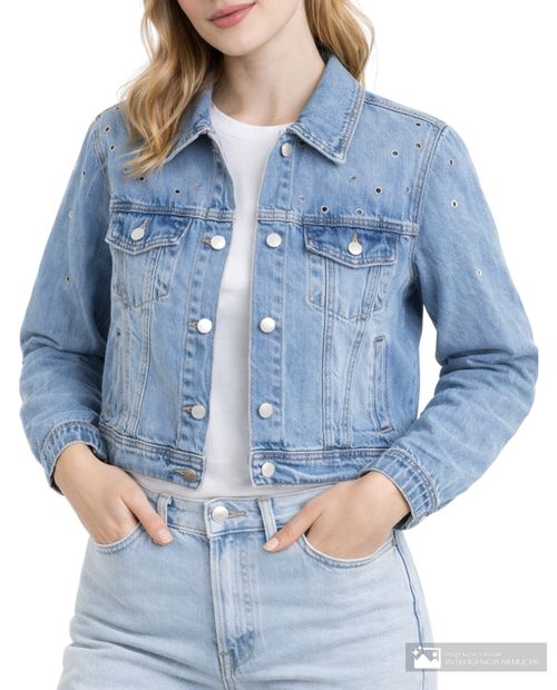 Chaqueta Unexpected celeste para mujer