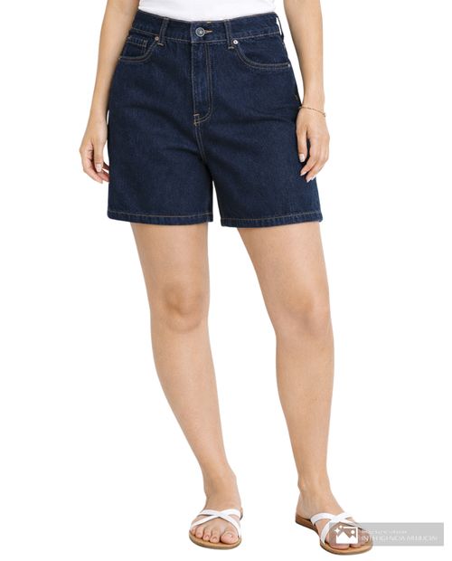 Short Unexpected denim azul de cintura alta para mujer