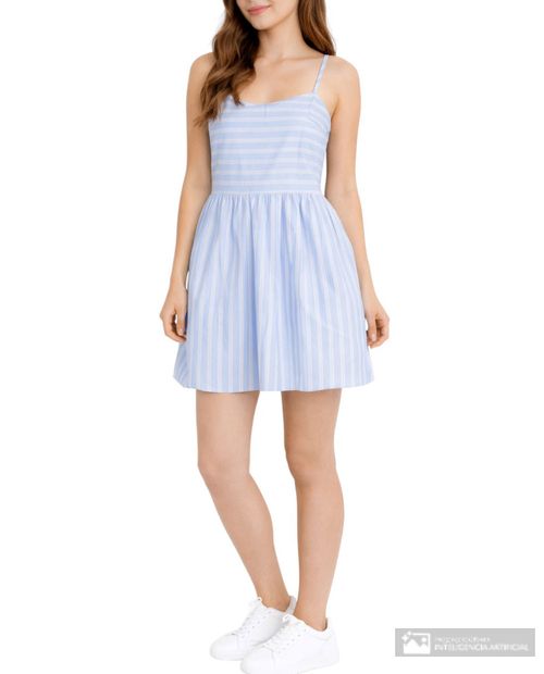 Vestido Orange casual rayado de tirantes para mujer