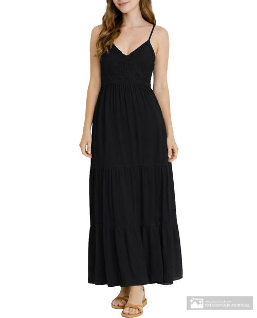 Vestido Orange maxi negro de tirantes para mujer