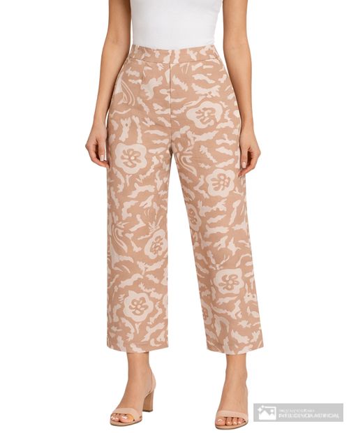 Pantalón Sabrina culotte estampado de cintura alta para mujer