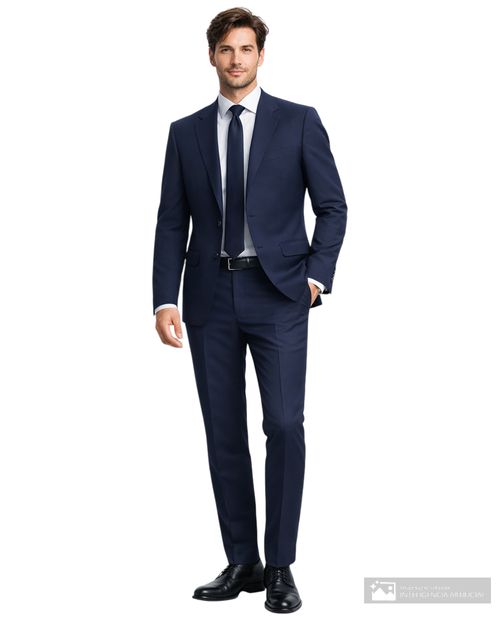 Traje PuroEGO slim fit azul navy sólido para hombre